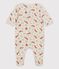 Pelele estampado de terciopelo orgánico para bebé beige MONTELIMAR/gris MARSHMALLOW