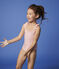Traje de baño 1 pieza reciclado de niña rosa GRETEL/blanco MARSHMALLOW