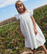 Vestido infantil largo sin mangas de algodón con lunares
