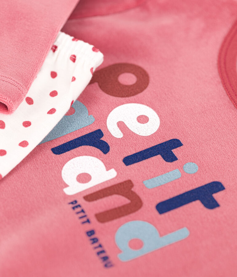 Pijama infantil de terciopelo rosa/multicolor