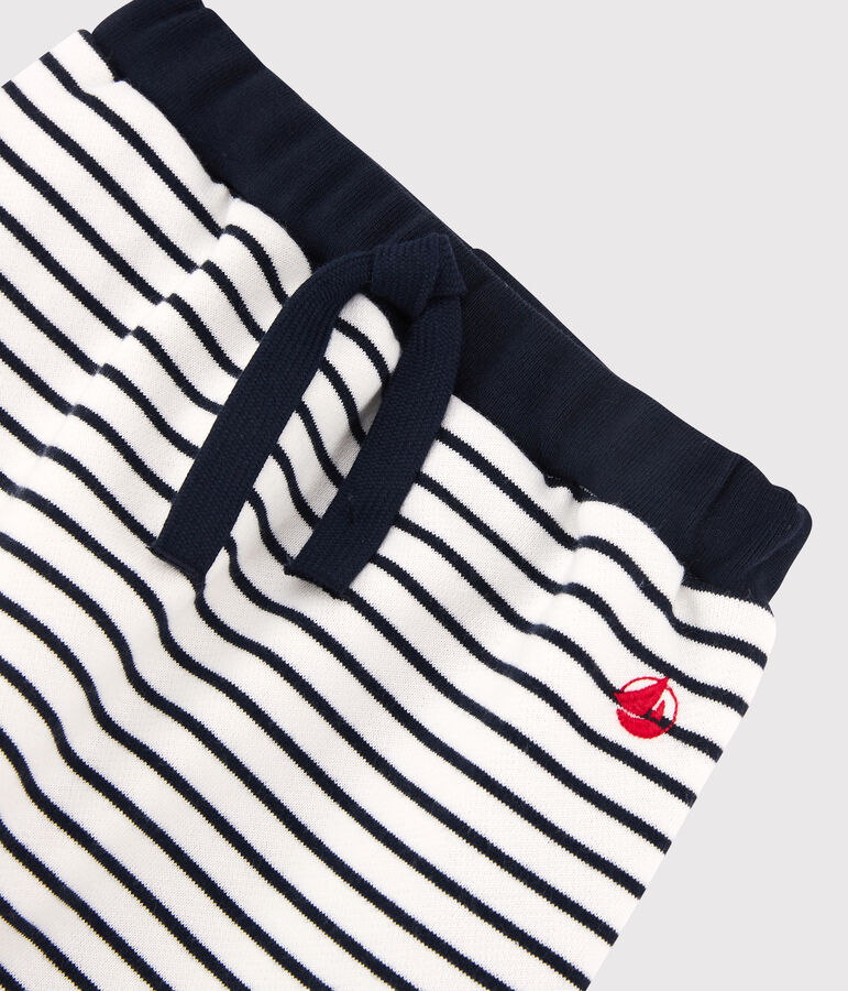 Pantal&oacute;n de mulet&oacute;n de beb&eacute;. blanco/azul