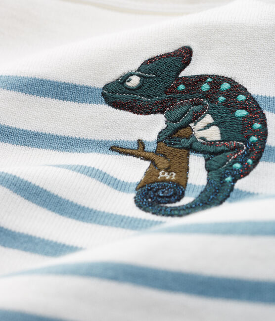 Jersey marinero infantil para niño blanco MARSHMALLOW/azul FONTAINE