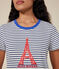 Camiseta Le Droit de algodón con cuello redondo para mujer blanco MARSHMALLOW/azul MEDIEVAL