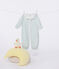 Mono saco de algodón con cuello con flores para bebé blanco MARSHMALLOW/blanco MULTICO