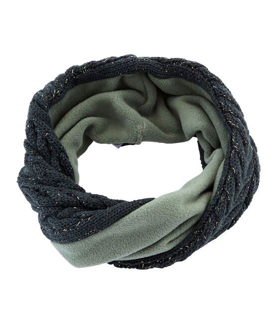 Cuello para niña en mezcla de lana verde SHERWOOD/amarillo DORE