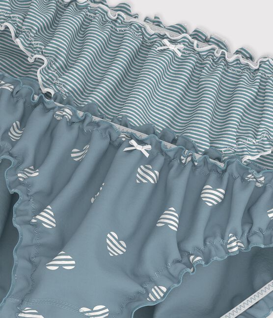 Juego de braguitas de algodón con frunces y estampado de corazón para mujer variante 1