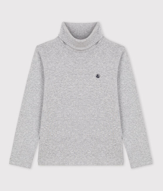 Prenda de cuello cisne de algodón de niña/niño gris FUMEE CHINE