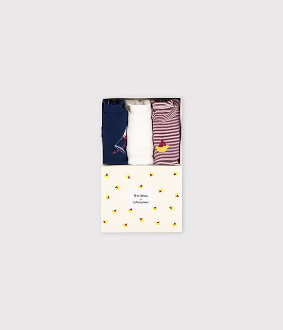 Juego de 3 bodis de bebé de algodón orgánico Tajinebanane x Petit Bateau variante 1