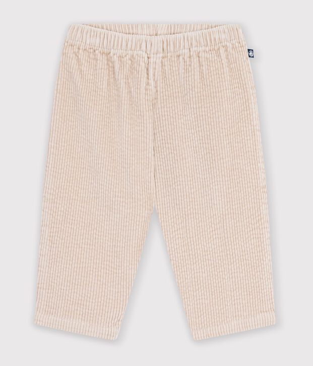 Pantal&oacute;n de terciopelo liso para beb&eacute; crudo