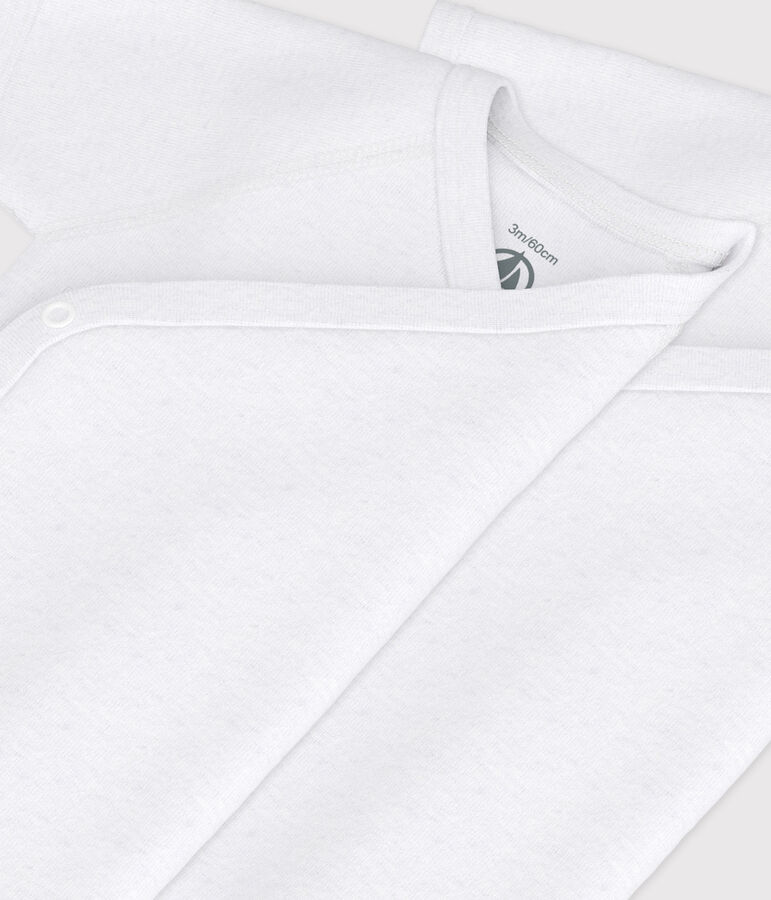 Juego de 2 bodis cruzados lisos de algod&oacute;n de manga corta para beb&eacute; variante 1