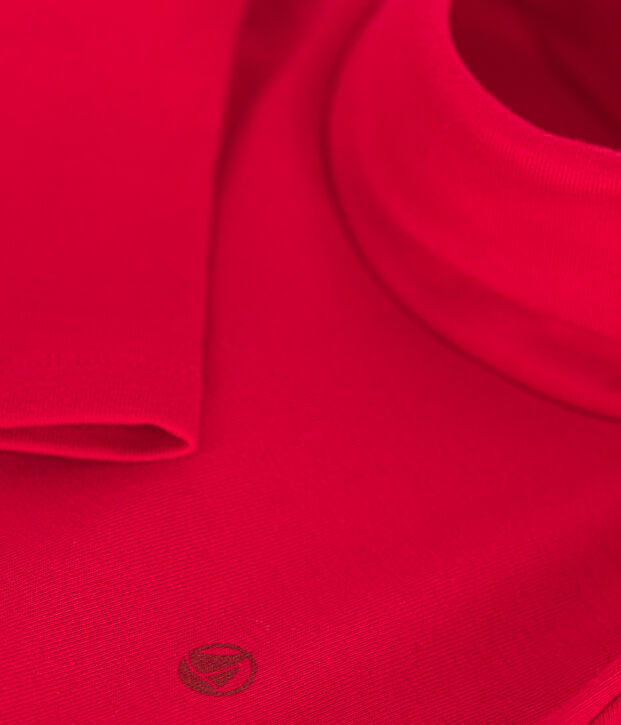 Camiseta de cuello alto de algod&oacute;n para ni&ntilde;o/a rojo