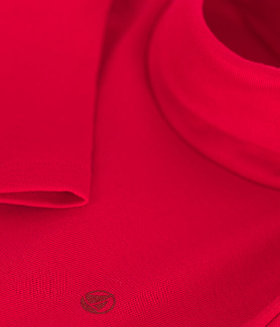 Camiseta de cuello alto de algodón para niño/a rojo CORRIDA