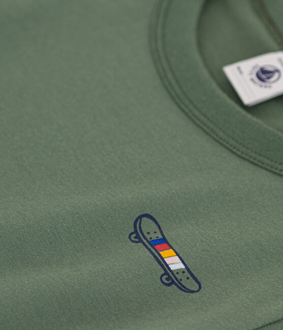Camiseta estampada de jersey ligero para niño verde CROCO