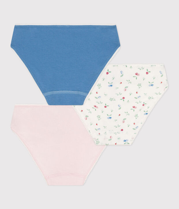 Juego de 3 braguitas infantiles de algod&oacute;n y elastano con estampado de frutas multicolor