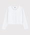 Cárdigan de algodón para niña blanco MARSHMALLOW/gris ARGENT