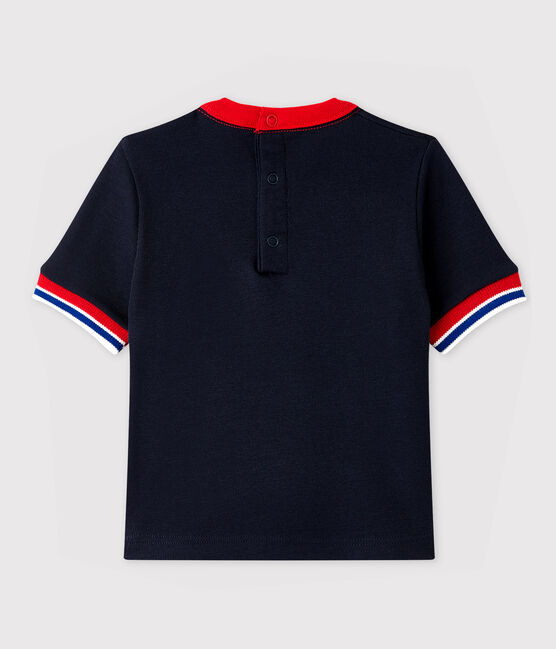 Camiseta de manga corta de algodón de bebé niño azul SMOKING