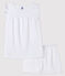 Pijama corto blanco de algodón fino de chica/mujer blanco ECUME