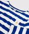 Vestido de rayas de manga larga de mujer azul SURF/blanco MARSHMALLOW