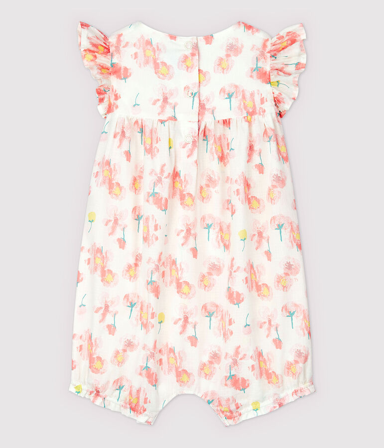 Mono corto de popelina de beb&eacute; ni&ntilde;a blanco/multicolor
