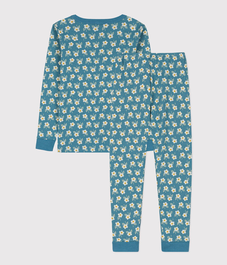 Pijama de algod&oacute;n ajustado para ni&ntilde;a azul/multicolor