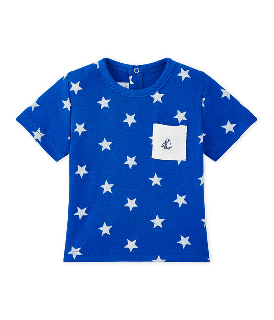 Camiseta bebé estampada azul PERSE/blanco MARSHMALLOW