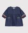 Vestido de tejido denim de manga larga para beb&eacute; azul