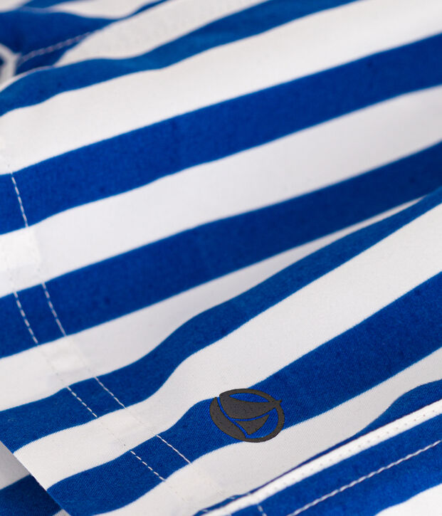 Pantal&oacute;n corto de ba&ntilde;o para beb&eacute; blanco/azul