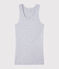 Camiseta de tirantes emblemática de algodón de mujer gris BELUGA CHINE