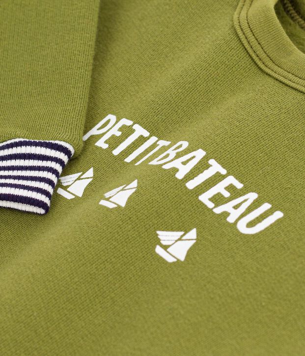 Sudadera de algod&oacute;n con estampado de Petit Bateau vintage para beb&eacute; verde