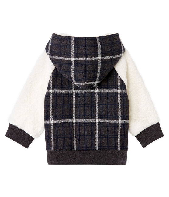 Sudadera con capucha de cuadros y sherpa de borreguillo para bebé niño negro CITY/blanco MULTICO CN