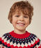 Jersey de jacquard de lana y algodón para niño rojo STOP/ MULTICO