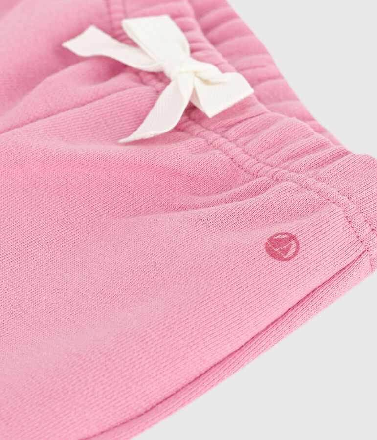 Pantal&oacute;n liso de algod&oacute;n para beb&eacute; rosa