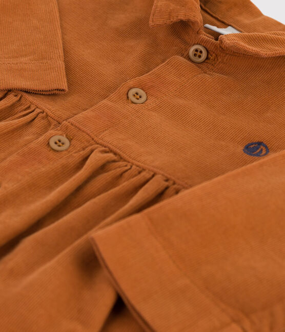Vestido de micro pana de manga larga para bebé marron ECUREUIL