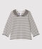 Blusa de algodón de bebé. blanco MARSHMALLOW/azul SMOKING