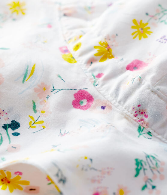 Capelina de popelina con estampado de flores de bebé niña variante 1