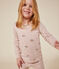 Pijama infantil de felpa cepillada con estampado de estrellas y corazones rosa SALINE/blanco MULTICO