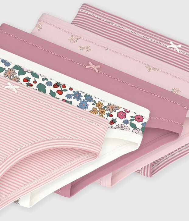 Juego de braguitas infantiles de algod&oacute;n con flores multicolor