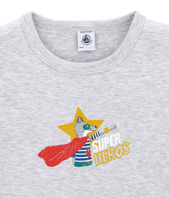 Camiseta de manga corta para niño gris POUSSIERE CHINE