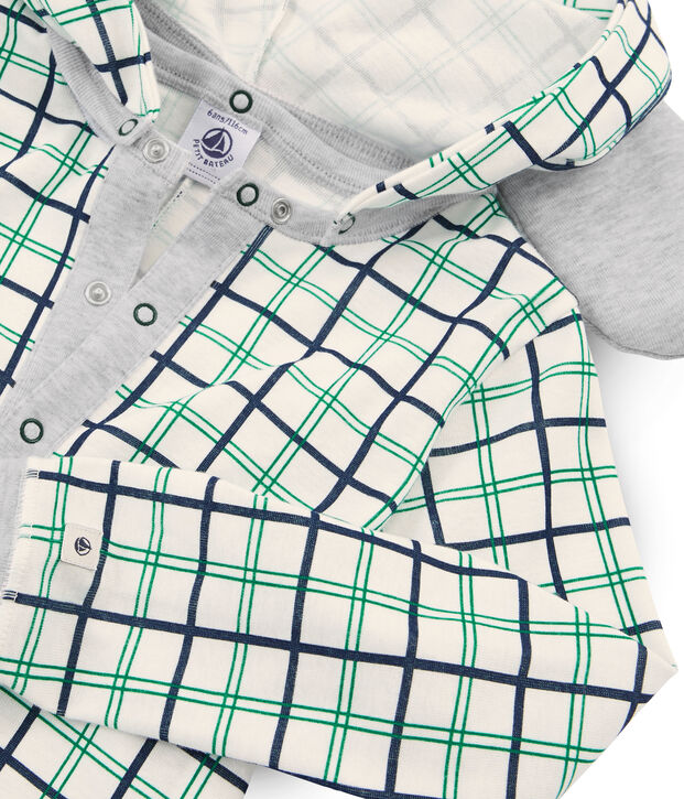 Buzo largo para ni&ntilde;o peque&ntilde;o de punto blanco/multicolor