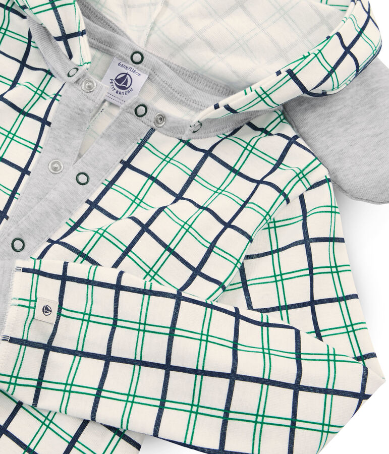 Buzo largo para ni&ntilde;o peque&ntilde;o de punto blanco MARSHMALLOW/blanco MULTICO