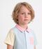 Pijama infantil corto abotonado de algod&oacute;n a rayas blanco/multicolor