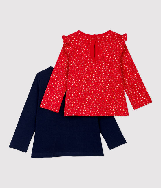 Juego de 2 blusas de algodón de bebé. variante 1