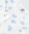 Pijama infantil de felpa con estampado de corazones blanco MARSHMALLOW/blanco MULTICO