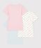 Juego de camisetas infantiles de algod&oacute;n de manga corta con corazones multicolor