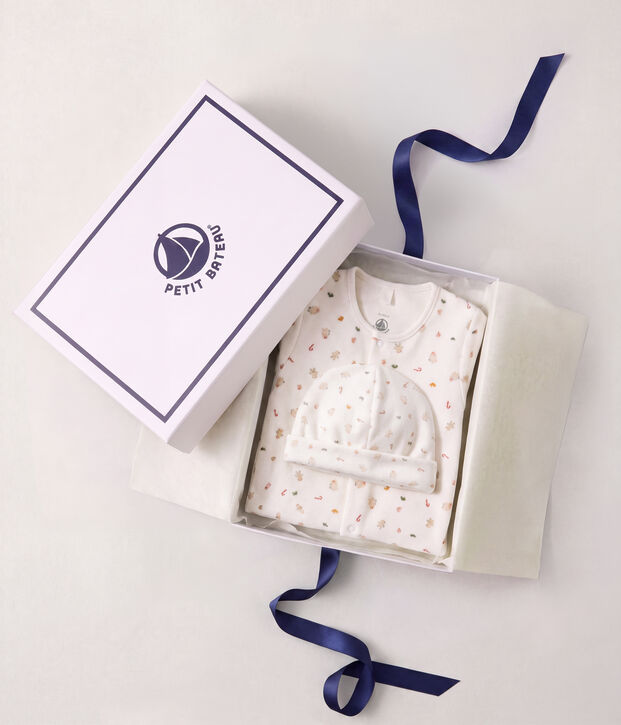 Estuche de regalo de algod&oacute;n estampado para reci&eacute;n nacido multicolor