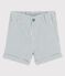 «Shorts» a rayas de tejido milrayas de bebé azul BRUT/blanco MARSHMALLOW