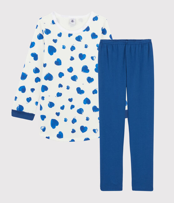 Camisón con corazones de felpa con «leggings» para niña pequeña blanco MARSHMALLOW/blanco MULTICO