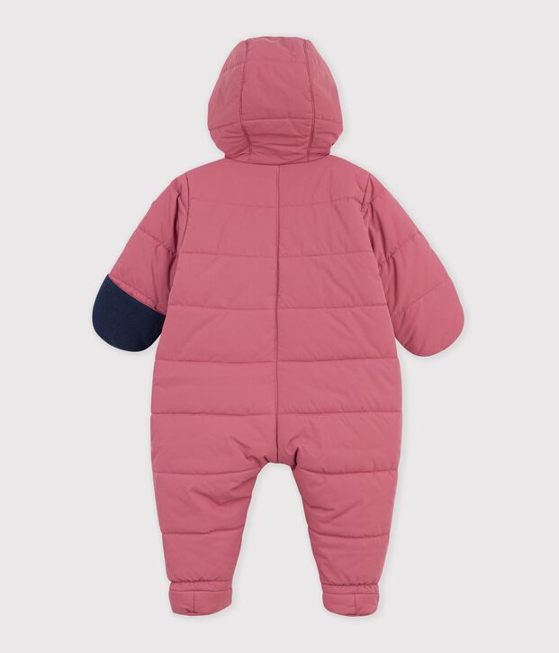 Buzo de poli&eacute;ster liso para beb&eacute; rosa