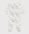 Pijama de algodón con estampado de arcoíris para bebé blanco MARSHMALLOW/blanco MULTICO