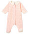 Bodypijama para bebé niña de terciopelo de algodón estampado blanco MARSHMALLOW/rosa JOLI